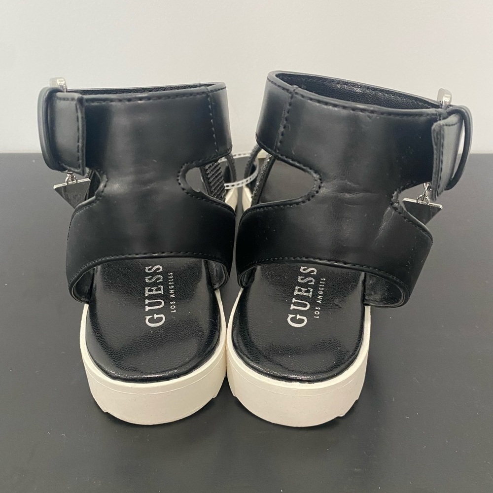 Guess Women’s Kinley Sandals Glitter Straps Buckle Black Size 5.5 - Picture 4 of 6